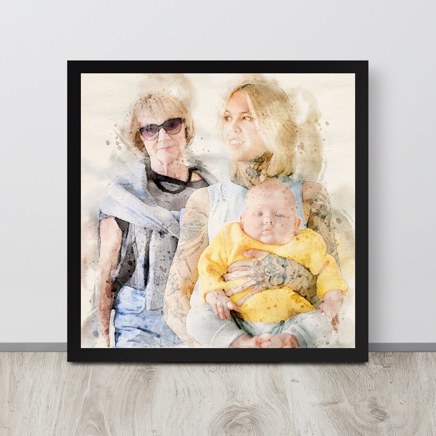 Watercolor-Style Portrait, Add Loved One to Photo & Video, Memorial Portrait