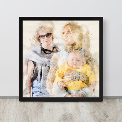 Watercolor-Style Portrait, Add Loved One to Photo & Video, Memorial Portrait