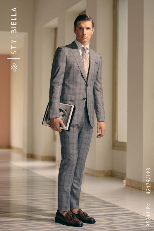 *STYLBIELLA* Luxury Grey Check Custom Suit