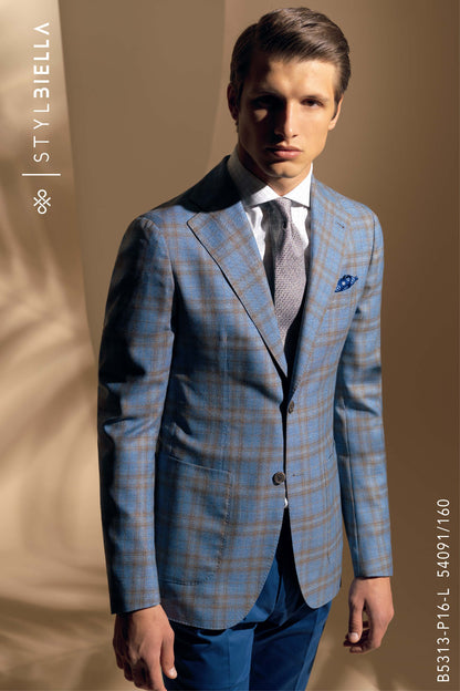 *STYLBIELLA* Luxury Custom Blue Glen Plaid Blazer